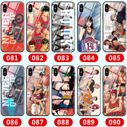 WENYAFF三星S25/S24/S23/22/21/20ultra手機殼note10/20+ S21/20FE全包防摔軟套 灌籃高手-櫻木花道晴子-流川楓-卡通動(dòng)漫 玻璃殼(高清彩繪)-下單留言機型+圖片編號