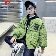 皮爾卡丹（pierre cardin）男童棒球棉服夾棉外套男孩輕薄棉襖兒童冬季棉衣中大童2023新款潮 軍綠色 8224棒球服棉襖 130 cm