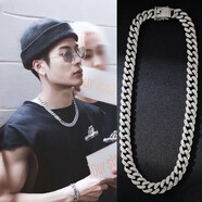 戚小米項鏈男士潮流滿(mǎn)鉆古巴鏈鎖骨鏈歐美說(shuō)唱街頭粗學(xué)生鏈子百搭禮物