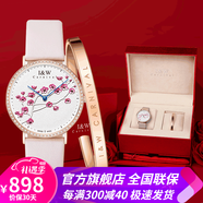 愛沃馳瑞士品牌手表女精致浮雕女款時(shí)尚超薄皮帶女表 防水女士iw腕表 （36mm玫瑰金#粉紅色）明星款