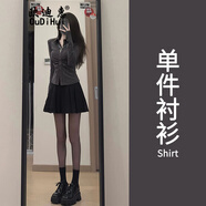 歐迪惠jk制服連衣裙女裝新款2025年夏季襯衫小香風百褶短裙子女衣服套裝 單襯衫上衣 S