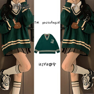 瑪嬌媚（Majiaomei） 學(xué)院風(fēng)連衣裙套裝女2024年秋冬新款韓版V領(lǐng)針織衫毛衣百褶裙子女 毛衣+半身裙+襯衣 S