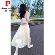 皮爾卡丹（pierre cardin）天絲流光半身裙女春夏季2024高腰仙女顯瘦遮胯垂墜飄逸紗裙字裙針 L 顯瘦黑