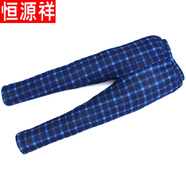 恒源祥冬季男裝純棉花手工棉衣中老年男士居家棉褲成人保暖褲子加厚高腰 深藍色 藍色大方格棉褲 特殊尺寸備注身高體重