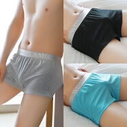 她意美（Tayimei）男士內(nèi)褲男寬松四角透氣潮流大碼舒適夏季男生短褲 81款:灰色-黑色-天藍 2XL 170-200斤