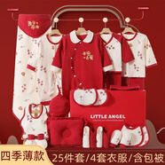 KOIBAMA嬰兒衣服0-6個月秋冬季新生兒禮盒寶寶滿月見面禮純棉待產(chǎn)包用品 歲歲平安25件四季款 59cm (59/66碼混裝)0-5個月