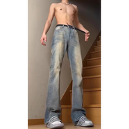 7家優(yōu)品 微喇牛仔褲男士夏秋季款美式復(fù)古高街修身寬松直筒長(zhǎng)褲子男 TYFS-Y9131復(fù)古藍(lán)色 L