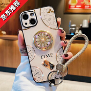 適用蘋果14手機殼iPhone12pro的保護套11max新款x女款3xr高端鑲鉆 【摩卡金】卡其皮繩扣＋掛繩黑卡 6/6s 4.7寸通用