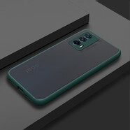 首基艾派 vivoiqooneo手機殼 vivoiQOOZ5新款全包防摔磨砂撞色手機保護殼硅膠 墨綠-iQOOZ5【配鋼化膜】