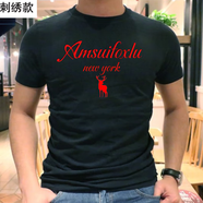 AF美國男士短袖t恤100純棉夏裝新款體恤男修身上衣男裝白色 05寶藍色 S  碼建議100-120斤穿