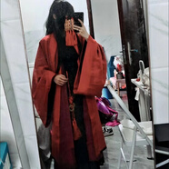 云薔李火旺cos服 2023新款道詭異仙cosplay火子哥COS服坐忘道古裝假發(fā) 單獨(dú)酒紅色開衫外袍 S