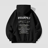 卡圖弛美式vintage重磅中山衛衣男秋冬季寬松潮流高街連帽衫外套上衣服 黑色 XL