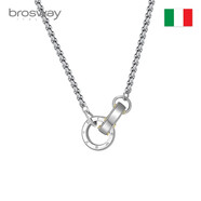 BROSWAY歐美時(shí)尚雙色之環(huán)項鏈男鈦鋼輕奢小眾輕奢飾品生日送男友禮物 BRR06 雙色銀黑 鏈長(cháng)520mm+30mm鏈粗3mm