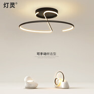 燈靈 全光譜高顯指led極簡吸頂燈臥室燈任意造型語音智能餐廳燈飾燈具 40cm三色變光36W(可手動掰造型）