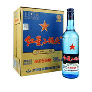 紅星藍瓶二鍋頭白酒 43度綿柔8純糧 清香型優(yōu)級白酒 750ml*6瓶 整箱