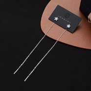 QUAMER金店款耳線(xiàn)女銀2024年新款感輕奢流蘇長(cháng)款雙耳洞耳環(huán)耳鏈耳 純銀小菊花耳線(xiàn)一對