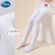 迪士尼女孩連褲襪秋冬加絨兒童舞蹈襪寶寶襪子SS32028白色薄絨 L碼
