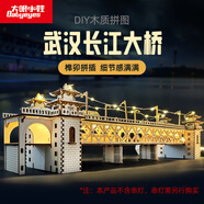 大眼小娃3D立體拼圖木質(zhì) 長(zhǎng)江大橋拼裝積木模型兒童DIY手工玩具生日禮物