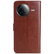 阿峻科科紅米k80手機(jī)殼翻蓋式皮套24117RK2CC外殼Redmi K80硅膠保護(hù)套全包防摔防爆軟邊錢包插卡磁扣帶手繩 棕色@皮套+全屏鋼化膜+掛繩 紅米K80