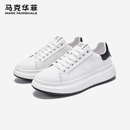 馬克華菲男鞋子男士2025新款小白鞋板鞋厚底增高百搭休閑鞋 黑白色 40