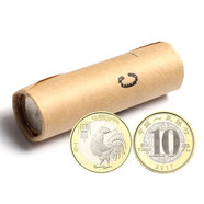 第二輪十二生肖紀念幣 10元面值紀念幣 生肖賀歲幣硬幣 2017年雞年 40枚整卷