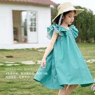 LUSON陳大豬女童夏季連衣裙2025新款兒童裙子洋氣時(shí)髦小女孩長(cháng)裙泡泡袖