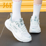 361°女鞋運動(dòng)鞋女跑步鞋老爹鞋子春季透氣復古361度女鞋時(shí)尚旅游鞋R 羽毛白/淺煙綠6701 35