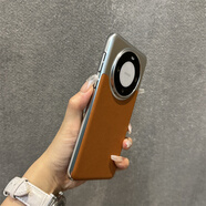 萌續(xù)適用華為mate70pro手機殼mate70素皮拼接電鍍mate60pro+高級銀色冷淡風保護套商務mate60大孔超薄 素皮拼接電鍍【棕色】 OPPO Find X6