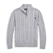 POLO SPORT RALPH LAUREN美國拉夫勞倫摩根毛衣polo針織衫男士開衫拉鏈毛衫休閑打底衫 M05灰色 XL碼 建議150-170