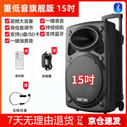 先科廣場舞音響專業(yè)戶外k歌音箱帶話筒家用拉桿藍(lán)牙手拉麥克風(fēng) 15吋+單耳麥