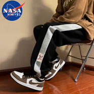 NASA MARVEL七夕情人節(jié)禮物休閑褲男春秋季束腳運(yùn)動(dòng)長(zhǎng)褲寬松彈力大碼百搭黑
