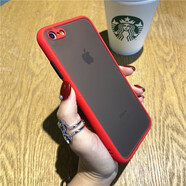 佩諾iPhone8/7手機(jī)殼蘋果6s plus保護(hù)套se2液態(tài)鏡頭全包防摔男女款磨砂半透明硅膠外殼 蘋果6plus/6splus  【膚感】紅色