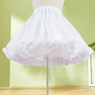 紐菲奧納裙撐lolita洛麗塔襯裙日常無(wú)骨暴力軟紗蓬蓬短款半身裙短狗裙撐 35CM白色暴力軟紗