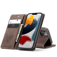 紐為iphone蘋果13翻蓋全包手機(jī)殼13pro帶卡包純色13promax男13mini皮質(zhì)porm 蘋果13【深棕*皮質(zhì)翻蓋手機(jī)殼】