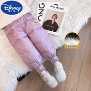 迪士尼（Disney）女童羽絨褲冬季外穿一條過冬兒童冬裝褲子三防免洗女寶寶加厚棉褲 粉色 140cm