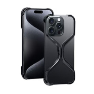 罡甲適用蘋果15promax手機(jī)殼X-max金屬邊框鏤空散熱合金鎧甲防摔iphone14保護(hù)殼新款潮流 X-max金屬手機(jī)殼【深灰色】 iPhone 16 Pro Max