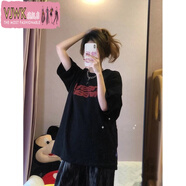 VJWK爵士舞服裝女夏季可鹽可甜鹽酷女孩穿搭網(wǎng)紅炸街時尚洋氣短袖T恤 單件上衣 L 120-140斤