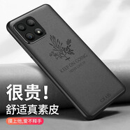 羽唐 適用于榮耀X30i手機殼商務(wù)防摔X30 Max保護套x10max素皮高檔個(gè)性簡(jiǎn)約5G皮質(zhì)硬殼男 靜夜黑 榮耀X30Max/榮耀X10max通用