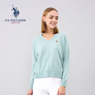 U.S. POLO ASSN.保羅針織衫秋冬季長(cháng)袖T恤保暖羊毛衫打底衫時(shí)尚百搭 櫻花綠005【V領(lǐng)】 M