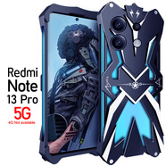 龍豈 紅米Note12Turbo手機殼金屬邊框小米note13Pro+全包邊保護(hù)套新款散熱防摔Note12R Pro外殼nt12Pro 紅米note13 Pro（5G）【雷神】黑色
