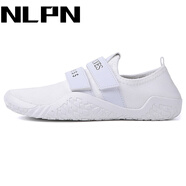 NLPN室內男女深蹲健身鞋減震靜音跑步開(kāi)車(chē)鞋透氣防滑瑜伽鞋綜合訓練鞋 白色 SD001 35