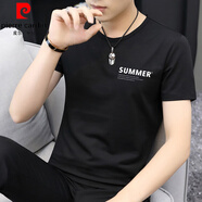 皮爾卡丹（pierre cardin）莫代爾冰絲t恤短袖男簡約衣服百搭夏季圓領(lǐng)夏裝休閑冰感半袖潮流 8817-143黑色 XL【120-140斤】