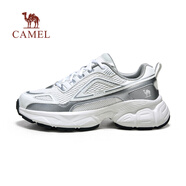 駱駝（CAMEL）【星艦】老爹鞋男鞋新款輕便軟彈透氣舒適運(yùn)動(dòng)休閑鞋子 G14A852683B 極光白/銀男 41