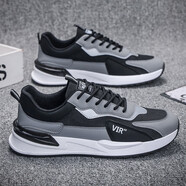 然奧男鞋2025新款夏季透氣跑步軟底運動(dòng)鞋男士百搭休閑板鞋增高鞋子男 YJ-332黑色-網(wǎng)面 42