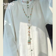 致末（ZHIMO）新中式瓔珞長背云項圈古風漢服馬面裙配飾明制流蘇掛件長命鎖吊墜 蓮花瓔珞帶背云