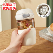 NEWB咖啡杯泡茶玻璃杯水杯男女士學(xué)生高顏值耐高溫夏天便攜辦公室杯子 【更塊到】月牙白480ml