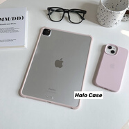 ODEG簡(jiǎn)約單殼ipad保護(hù)殼帶支架/適用蘋(píng)果平板air5硬底軟邊10代mini6磨 粉色邊框-不帶支架 iPad7/8/9(10.2英寸)