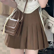 素優(yōu)米夏季新款韓系學(xué)院風(fēng)短裙套裝女短款T恤百搭休閑時尚百褶裙兩件套 咖色百褶裙-單件 學(xué)院風(fēng)穿搭 M 建議90-100斤