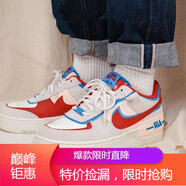 耐克（NIKE）女鞋新款A(yù)IR FORCE 1 AF1空軍一號(hào)純白馬卡龍運(yùn)動(dòng)舒適休閑鞋 CU8591-100 灰紅藍(lán) 40.5