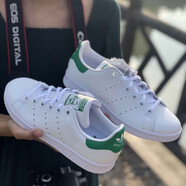 阿迪達(dá)斯 （adidas）三葉草男鞋女鞋情侶款輕便透氣經(jīng)典低幫休閑鞋皮質(zhì)滑板鞋 FX5502史密斯小綠尾 37 (230mm)